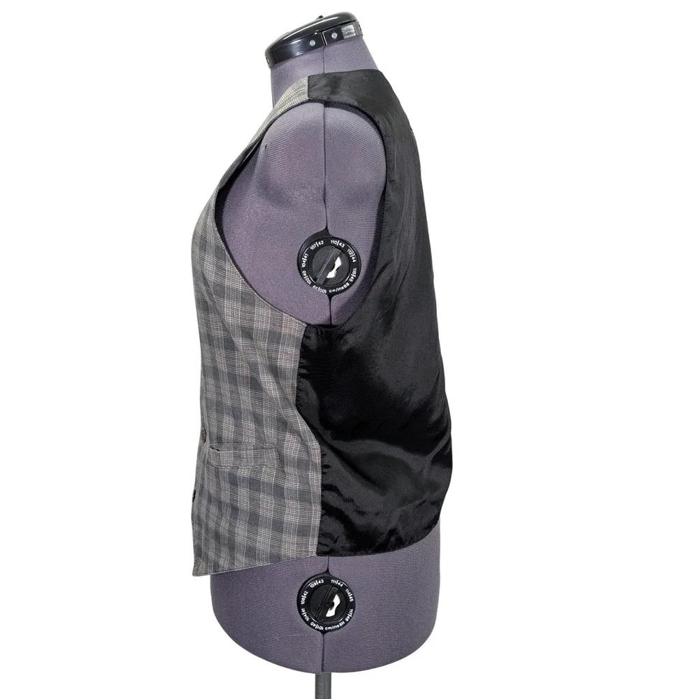 Mossimo Men Plaid Vest Size Medium‎ V Neck Button Front Pockets